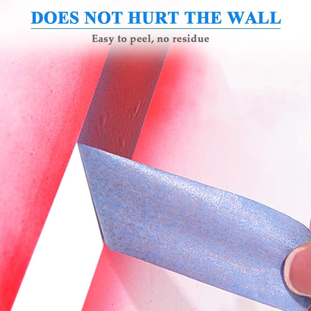 2 Rolls Blue Masking Tape, Blue Painters Masking Tape Professional Masking Tape, Blue Masking