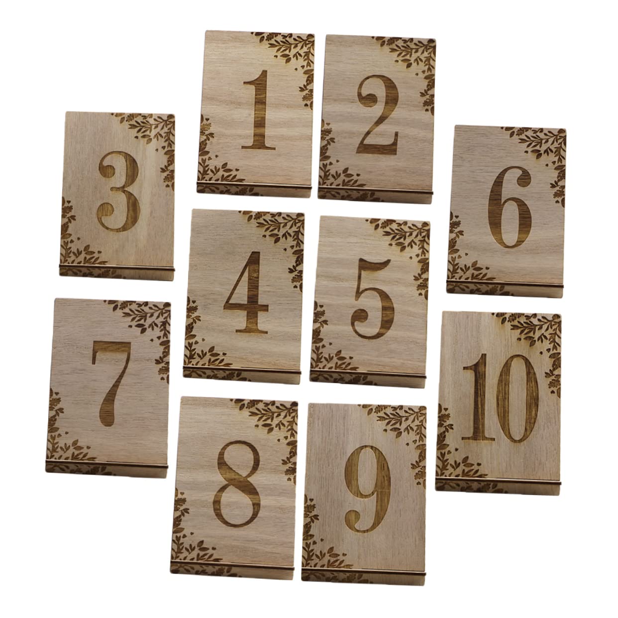 CIYODO 10 Piezas De Madera Asiento Signo Mesa De Boda Lugar 1-10 Números De Mesa Tarjetas De Lugar De Bodas Centros De Mesa Para Boda Números De Mesa Rústicos Tarjetas De Nombre De Boda