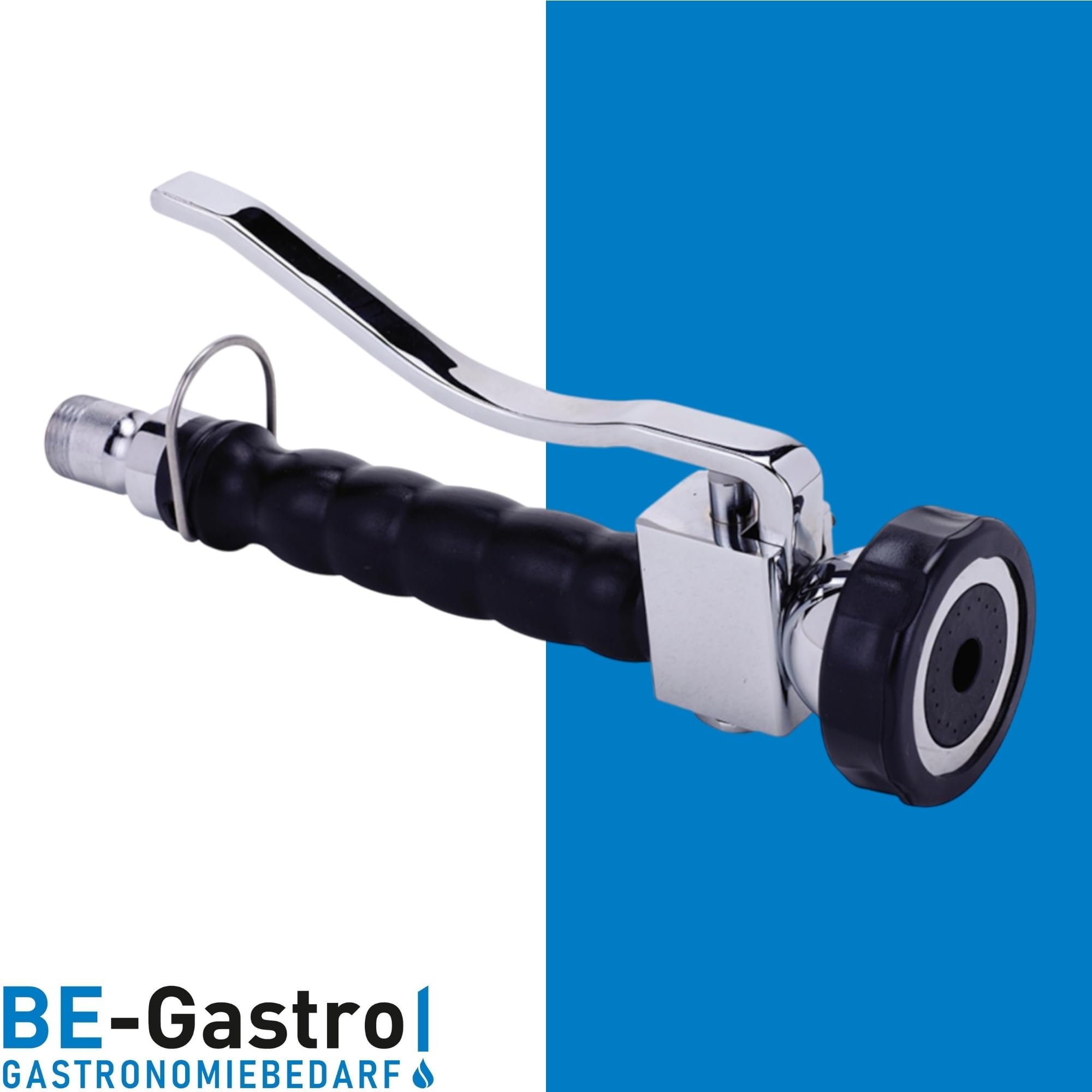 BE-GASTRO I Grifo Industrial Hostelería - Alcachofa de ducha (incluye grifo, grifo mezclador y mango ergonómico de palanca larga, 70 cm)