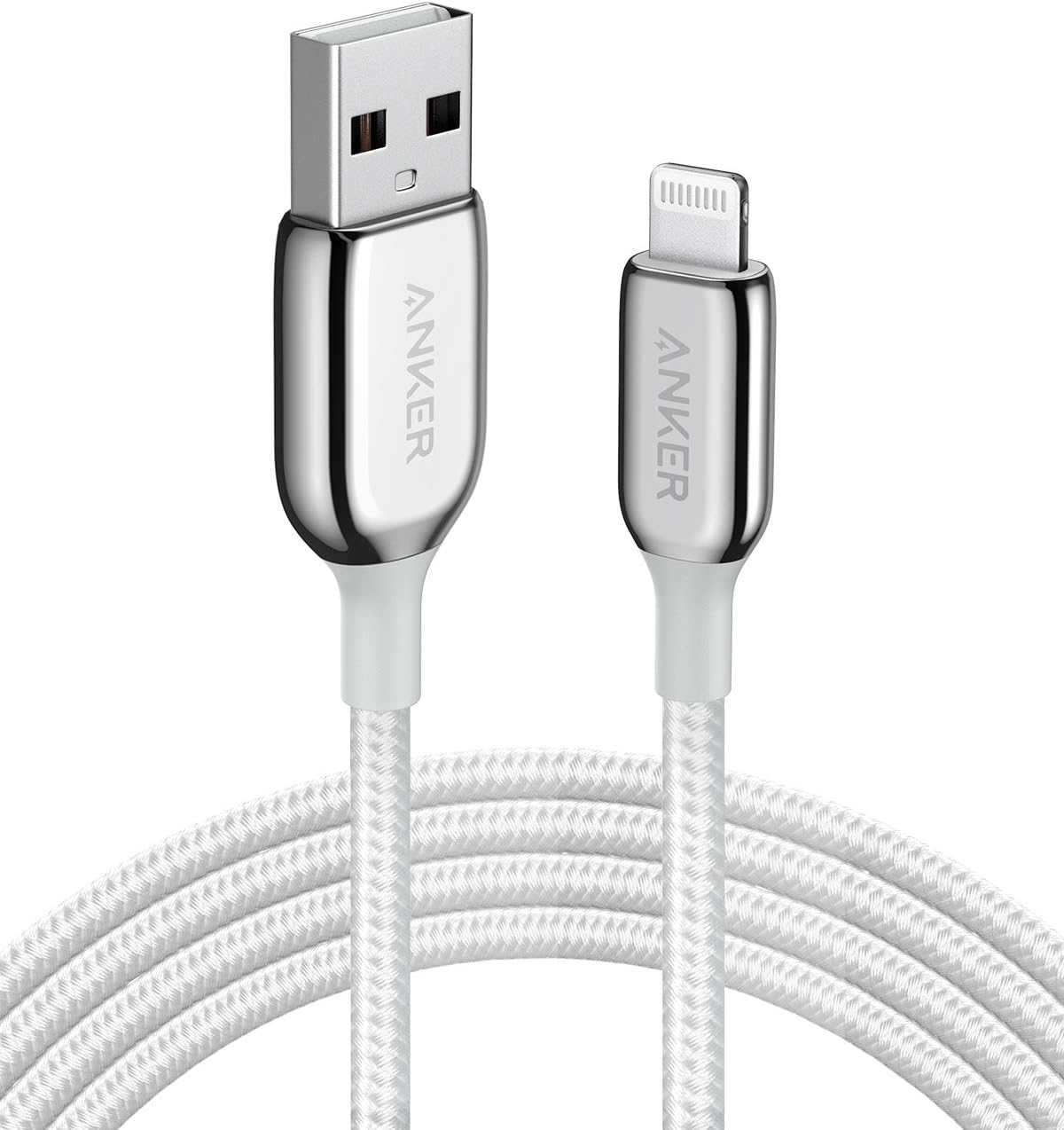Anker Powerline+ III Lightning to USB A Cable, (6ft MFi Certified), USB Charging/Sync Lightning Cord Compatible with iPhone 11 / Xs MAX/XR/X / 8/7 / iPad and More (Silver)