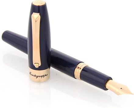 Montegrappa Fortuna Blue Rose Gold Medium Point Fountain Pen