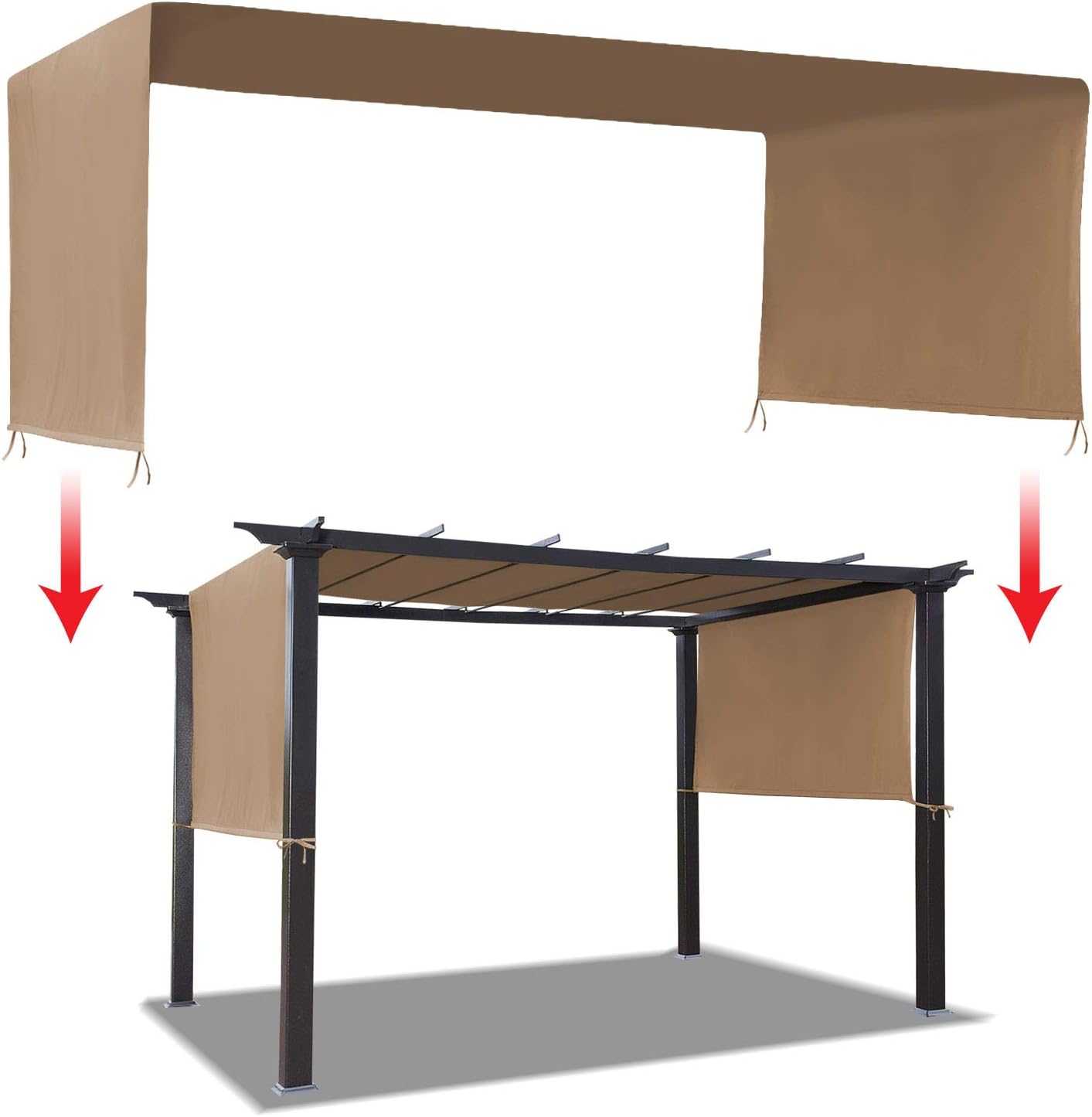 BenefitUSA 18' x 8.2' Universal Replacement Canopy for Pergola Structure (Tan)