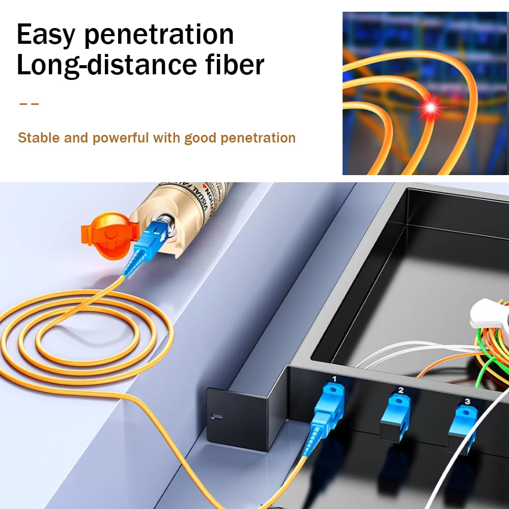 50mw Stylo de Fibre Optique, Testeur de Câble Fibre Optique FTTH 50KM avec L'Interface standard de 2,5 mm pour L'Ingénierie fibre optique, Localisateur Visuel de Défauts