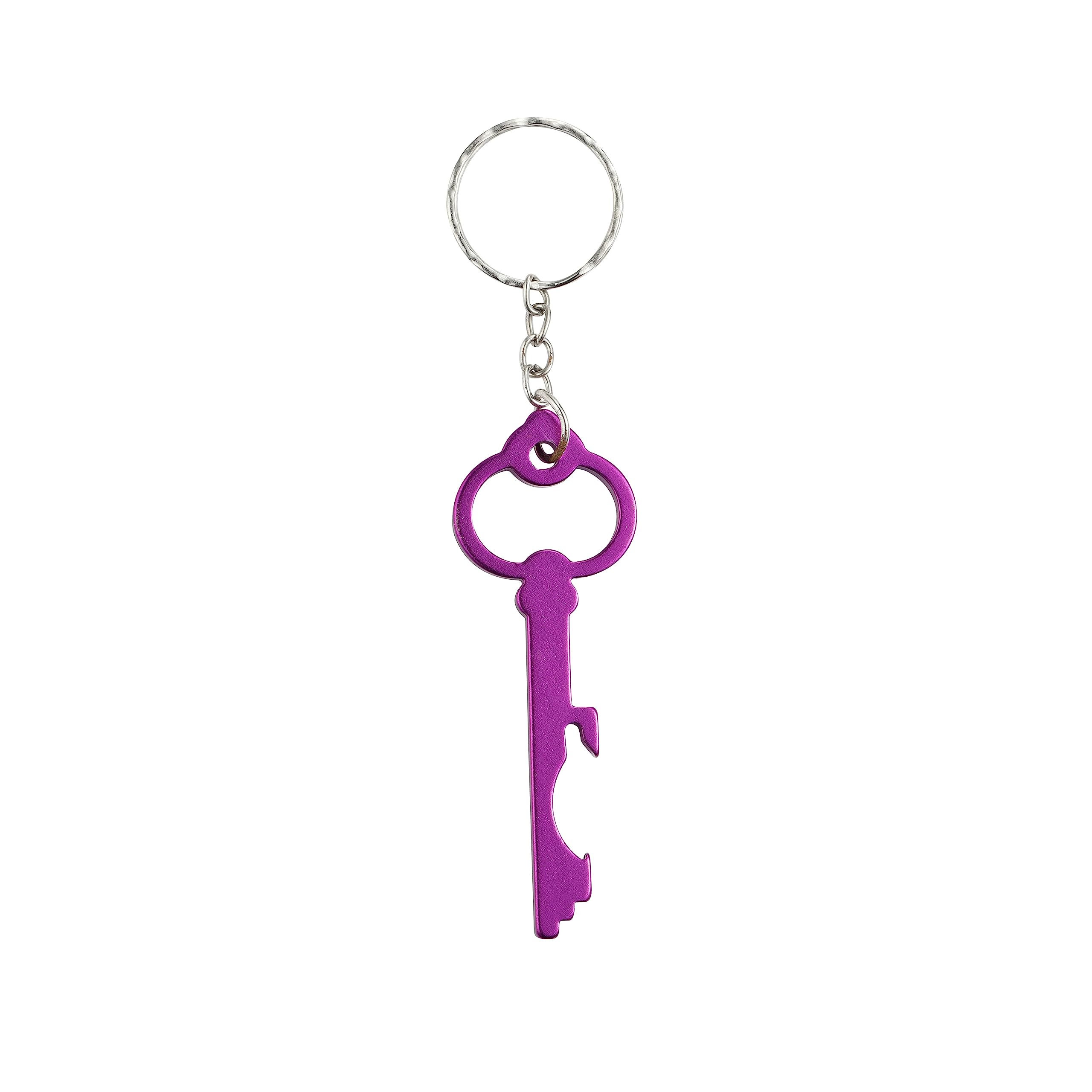Komonee Key to the Door Purple Keyring Bottle Opener Key Chain Metal Key Ring Novelty Keychain