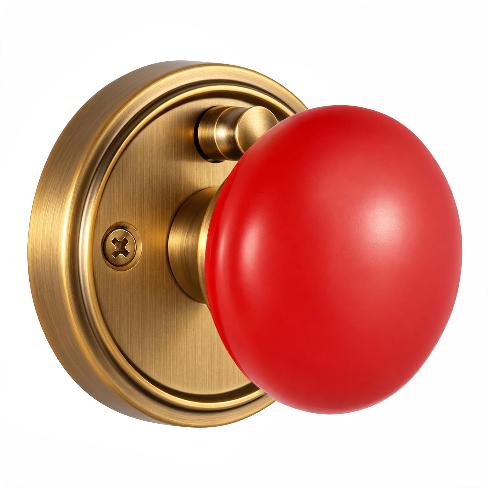Black Porcelain Door Knobs - Antique Brass -7