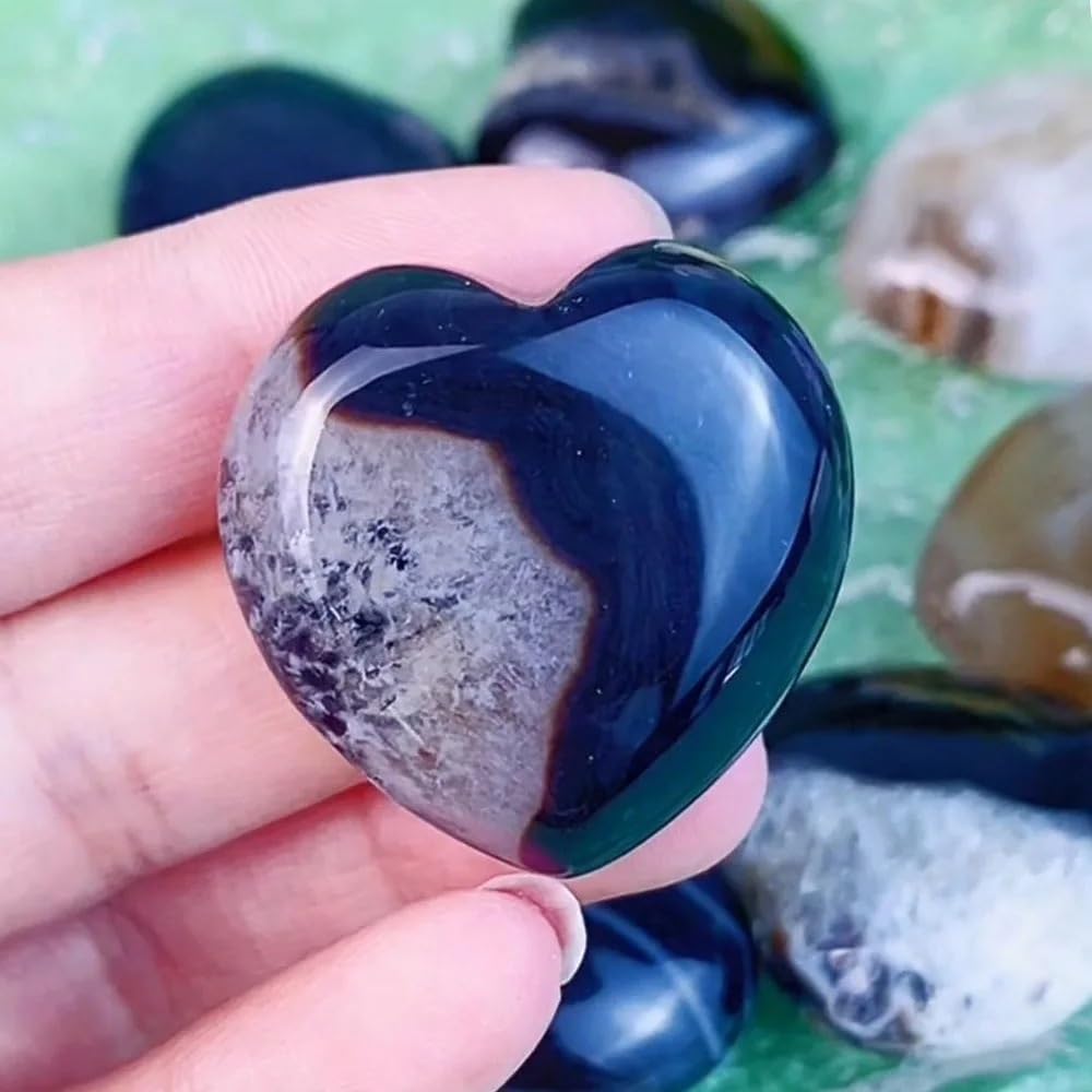 NHKSFBLQ Beautiful Crystal Black Agate Love geode Home Decoration Polished Decorative Gift