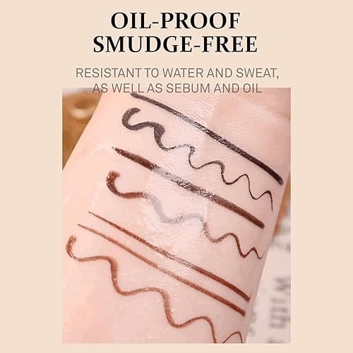 Miniatura 3 de COSNORI Delineador de ojos Superproof Brush 02 Black Brown  Delineador de ojos de lápiz 24 horas  Delineador de ojos líquido súper delgado y