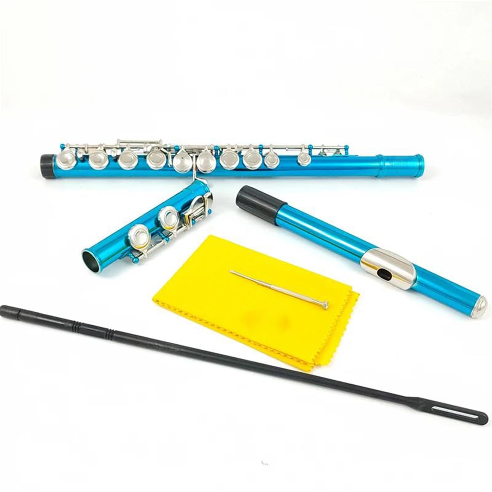 Professionale Flauto Traverso Corpo In Rame-nichel Flauto A 16 Fori Fori Chiusi Chiavi C Flauto Blu Con Chiave E