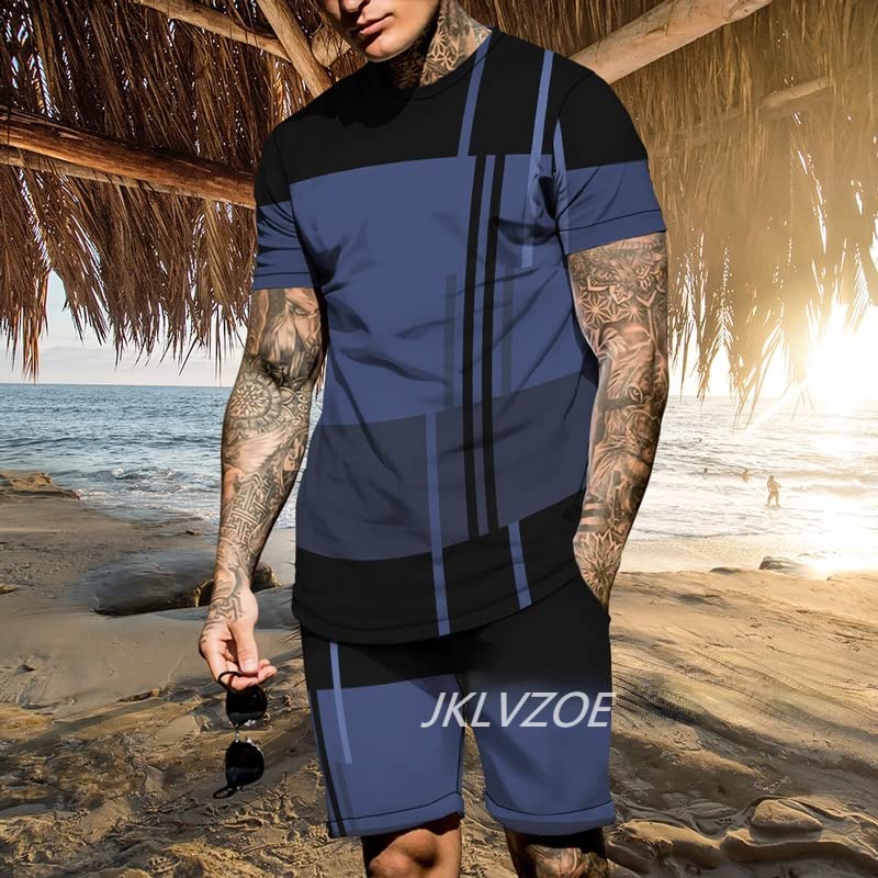 Ensemble t-shirt short homme imprimé 3D taille XL ts2813