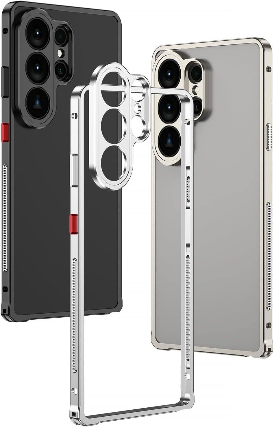 Designed for Xiaomi 17 Ultra Cases Ultra-Thin Metal Bumper Case Lightweight Aluminum Alloy Frame Heat Dissipation Design Seahorse Buckle & Precise Cutouts,Silver
