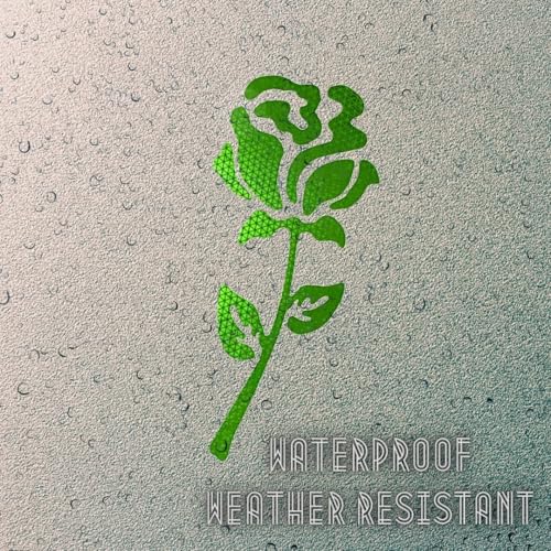Image of High-Intensity Grade Reflective Rose Car Decal, Customizable, Multiple Colors and Size Options, Special Edition Lime Green, 10inches
