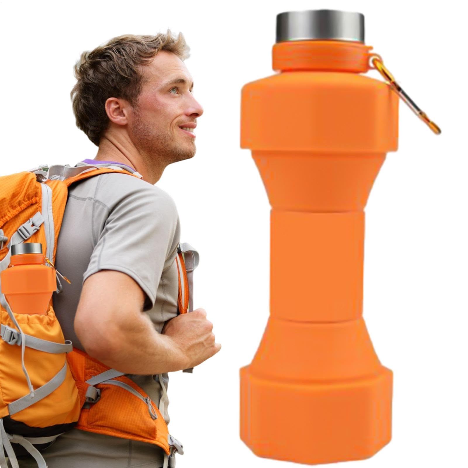 gobelet pliable, Bouteille d'eau légère for le sport, idéale for les voyages et activités de plein air | Accessoire avec haltères facile à transporter