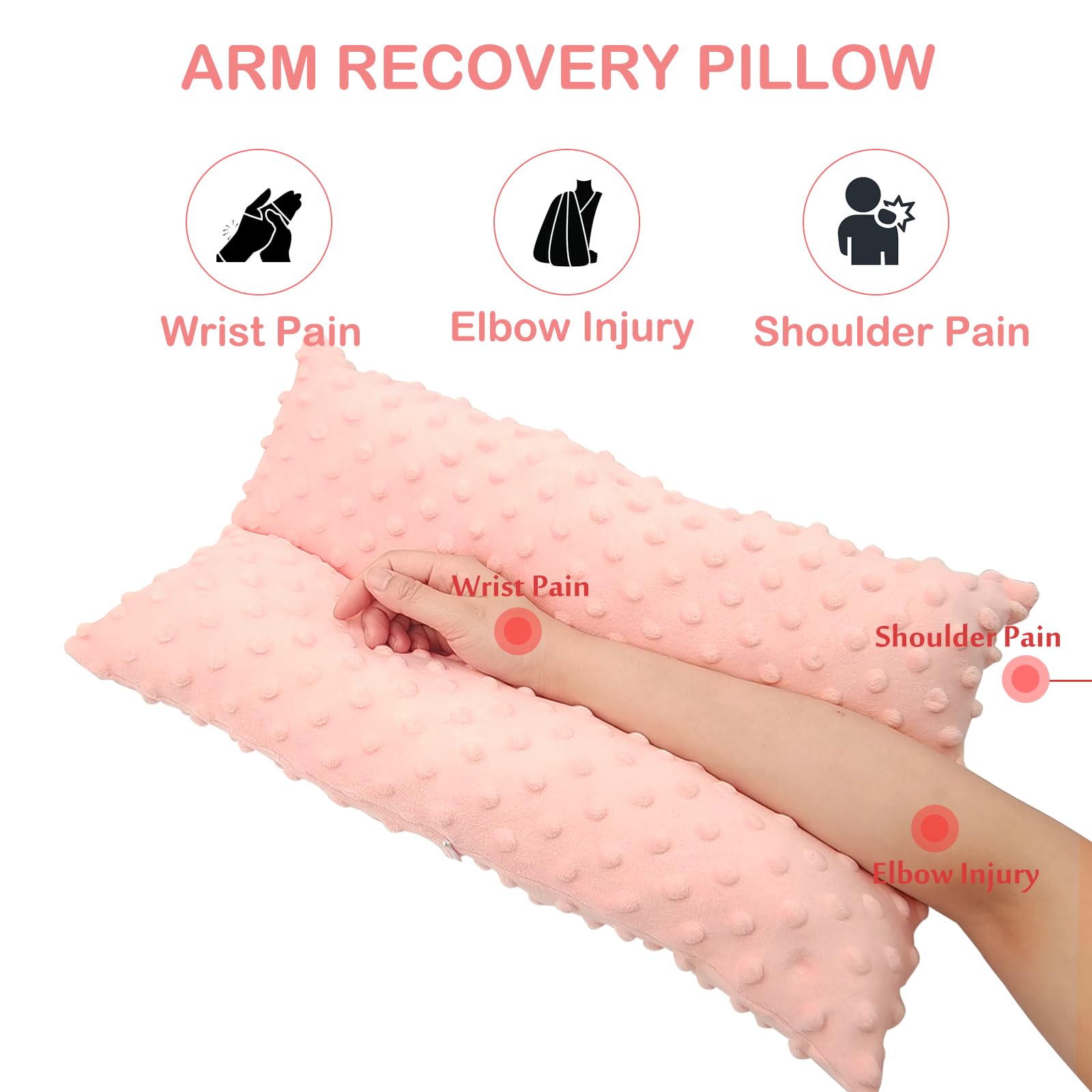 LYMOI Arm Elevation Pillow, Leg Elevation Pillow, Arm Stabilizer Elevation Pillow, Knee Pillow for Swelling and Circulation Pain Relief, Arm Pain, Shoulder Surgery and Leg Injury. (Pink)