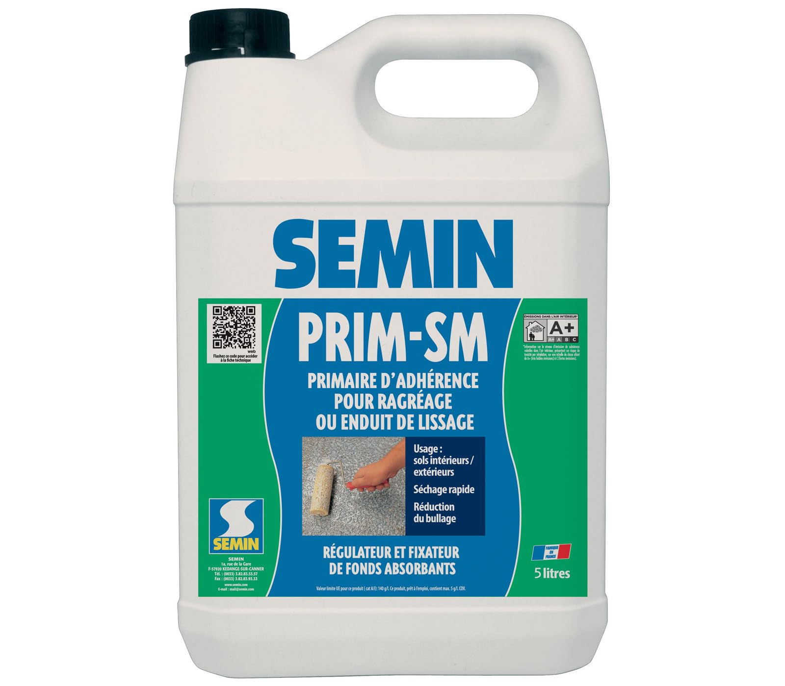 Semin Primaire d'Adhérence pour Enduit de Lissage Prim SM Intérieur Extérieur 5L