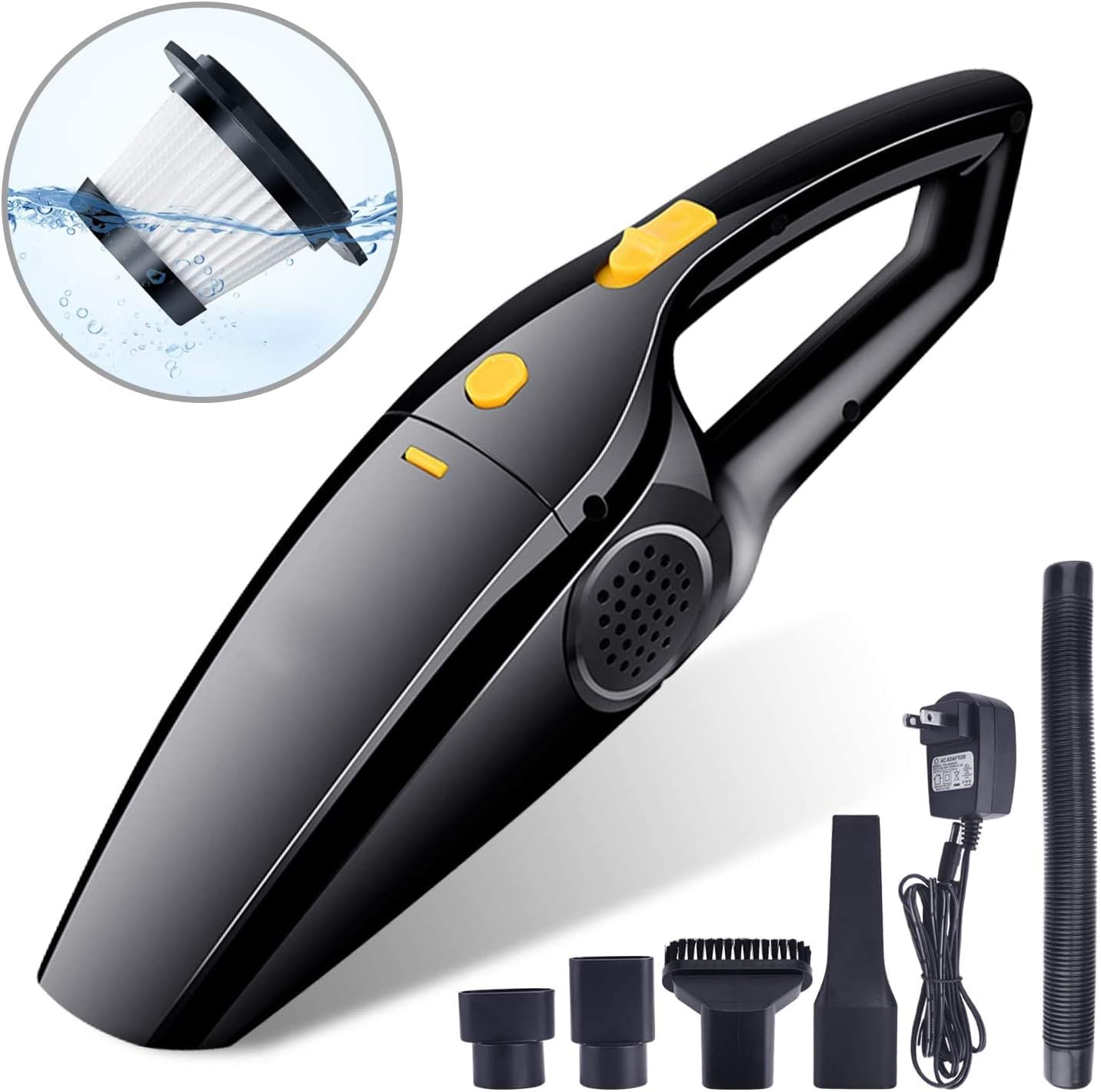 ELE KING Cordless Car Vacuum, Powerful Portable Vacuum Cleaner Strong Suction Handheld and Household Auto Vacuum Cleaner for Deep Cleaning in Car and Home (Newest GEN)