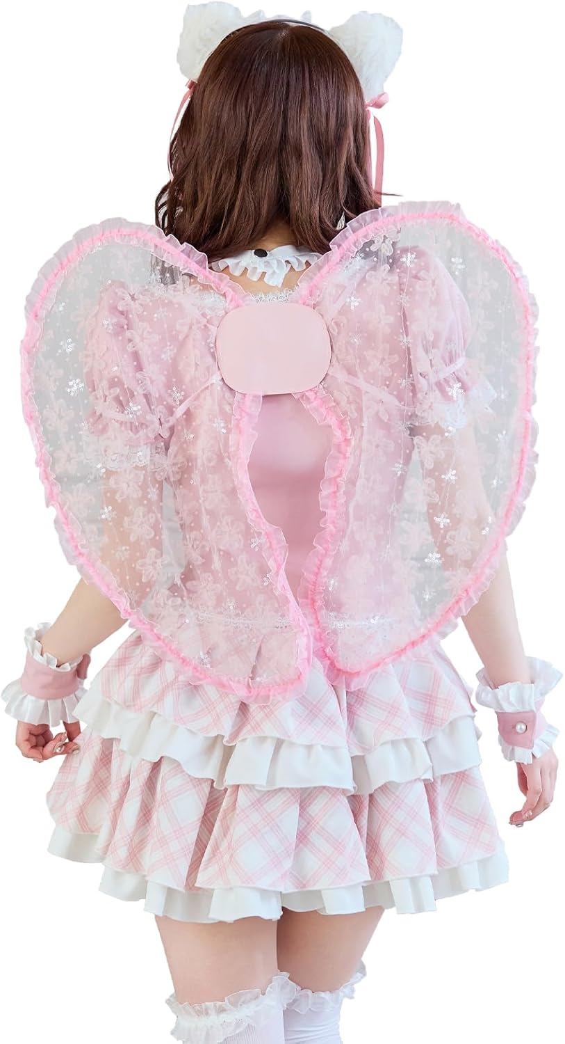 天使 [Malymoon] コスプレ 天使 羽 エンジェル レース 白 黒 小物 衣装 仮装 マリームーン 102...