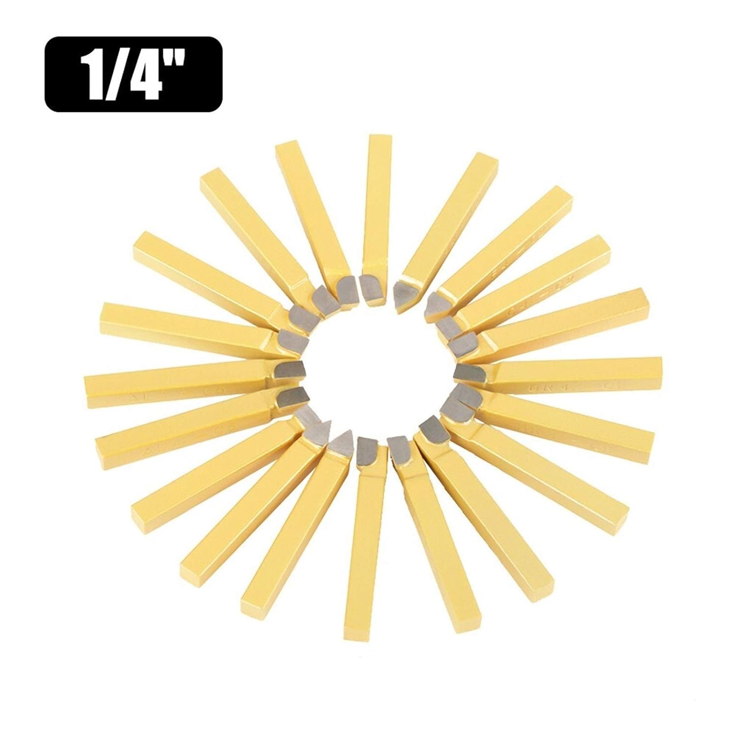 20 Pieces of 1/4 Inch Metal Rotating Disc Tooling Super Hard Tip Saw Cutter Tool Set with Milling Melting Bits High Hardness Cutting Bits (Color: Gold, Size: S)