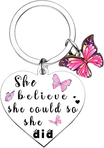 She Believed She Could So She Did Keychain Inspirational Gifts for Women Mom Daughter Sister Coworker Nurse Friends Graduation Gifts for Her Birthday Gift Ideal