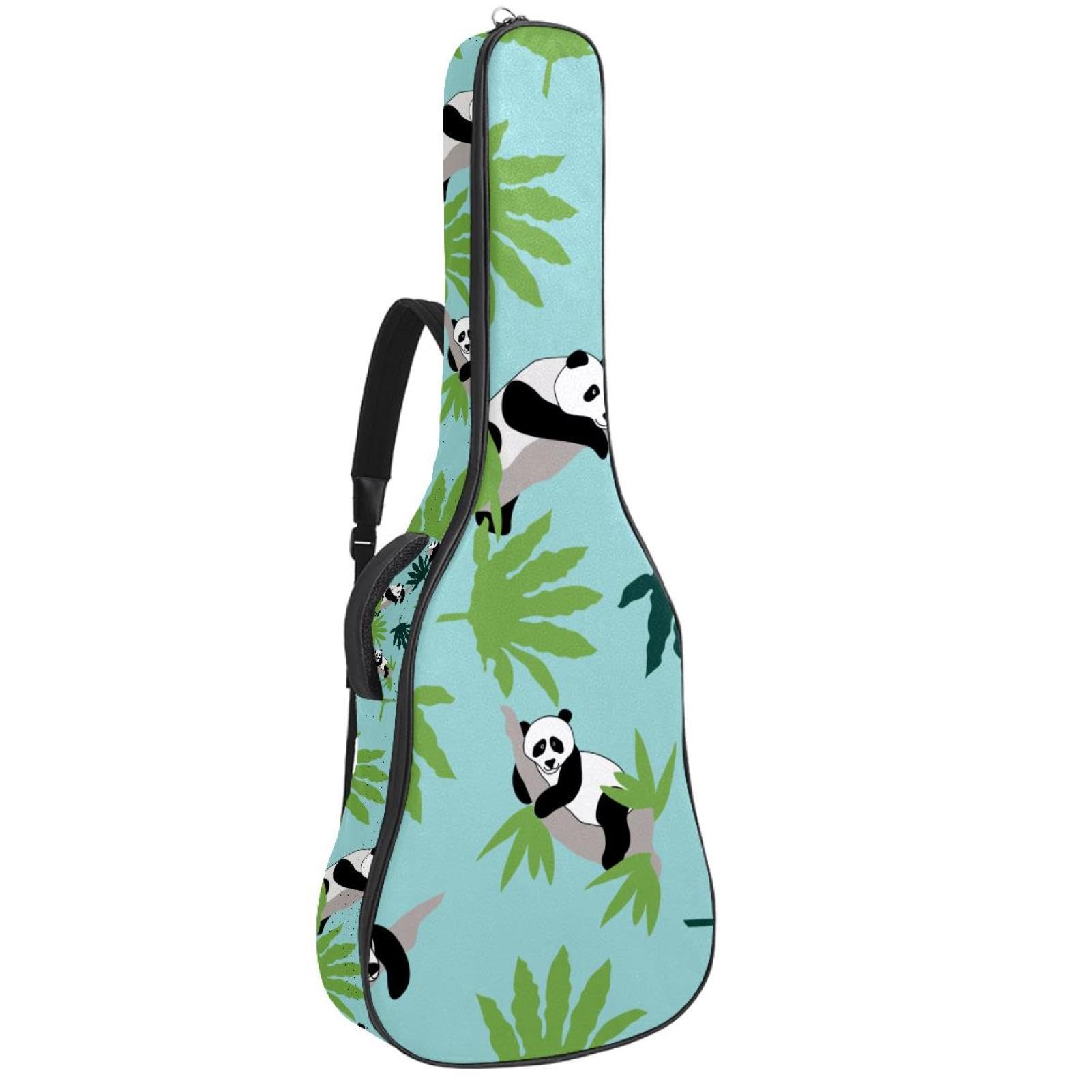 Torba na gitarę akustyczną wodoodporny plecak na gitarę grubo miękka wyściełana panda klasyczna obudowa na gitarę, wielobarwny, 42.9x16.9x4.7 in, Organizer do torby