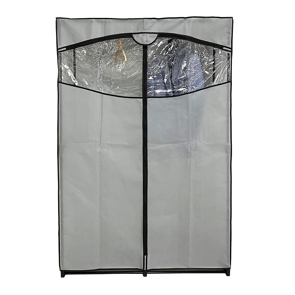 Armario de almacenamiento de poliéster gris Home Basics ropero textil grande