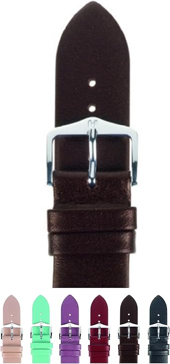 HIRSCH Cashmere Untextured Calf Leather Watch Strap w/Aloe Vera Finish For Extra Comfort