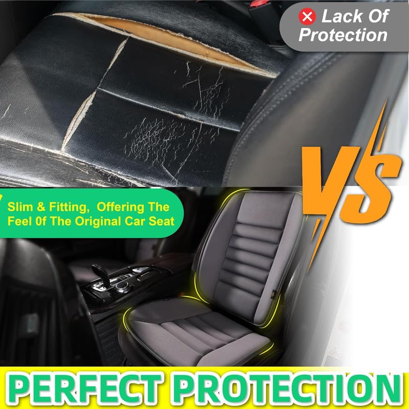 Image of Auto Oprema Car Seat Cushion and Back Support Pillow 1.2'' Thick Memory Foam Desk Chair Cushion Back Support for Automotive Seat Driver, Travel, Leg and Back Pain Relief, Washable, Adjustable Grey