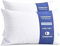 Vista 1 de Juego de 2 almohadas de plumón 100% de lujo, tamaño estándar, fabricadas en la familia en Nueva York, almohadas de cama transpirables para dormir