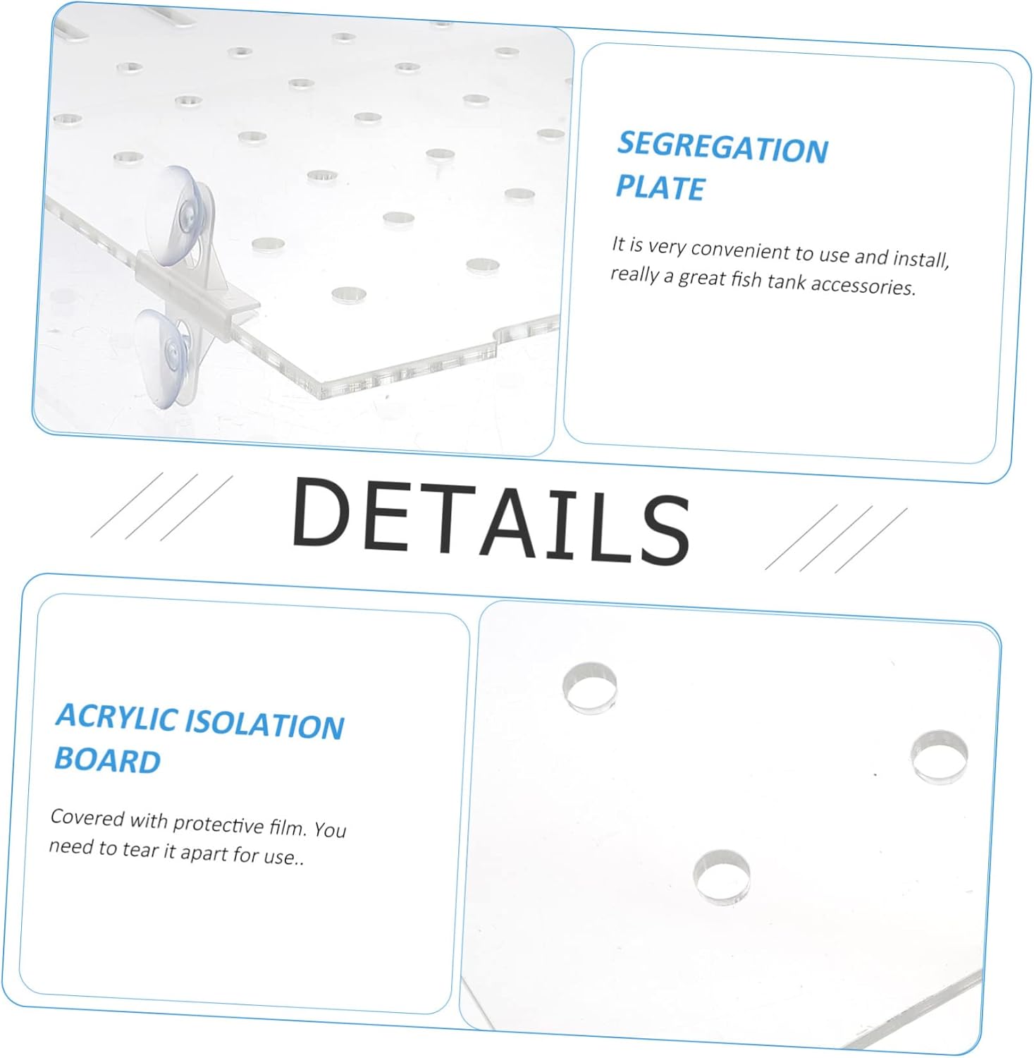 balacoo Aquarium Fish Tank Divider Isolation Board Plastic Aquarium Panel Separator 3mm