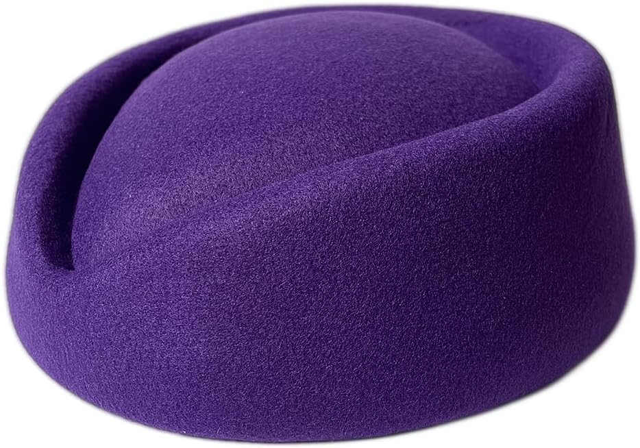 YING LAN Wool Cap Stewardess Pillbox Hat Teardrop Fascinator Base Sweet Design