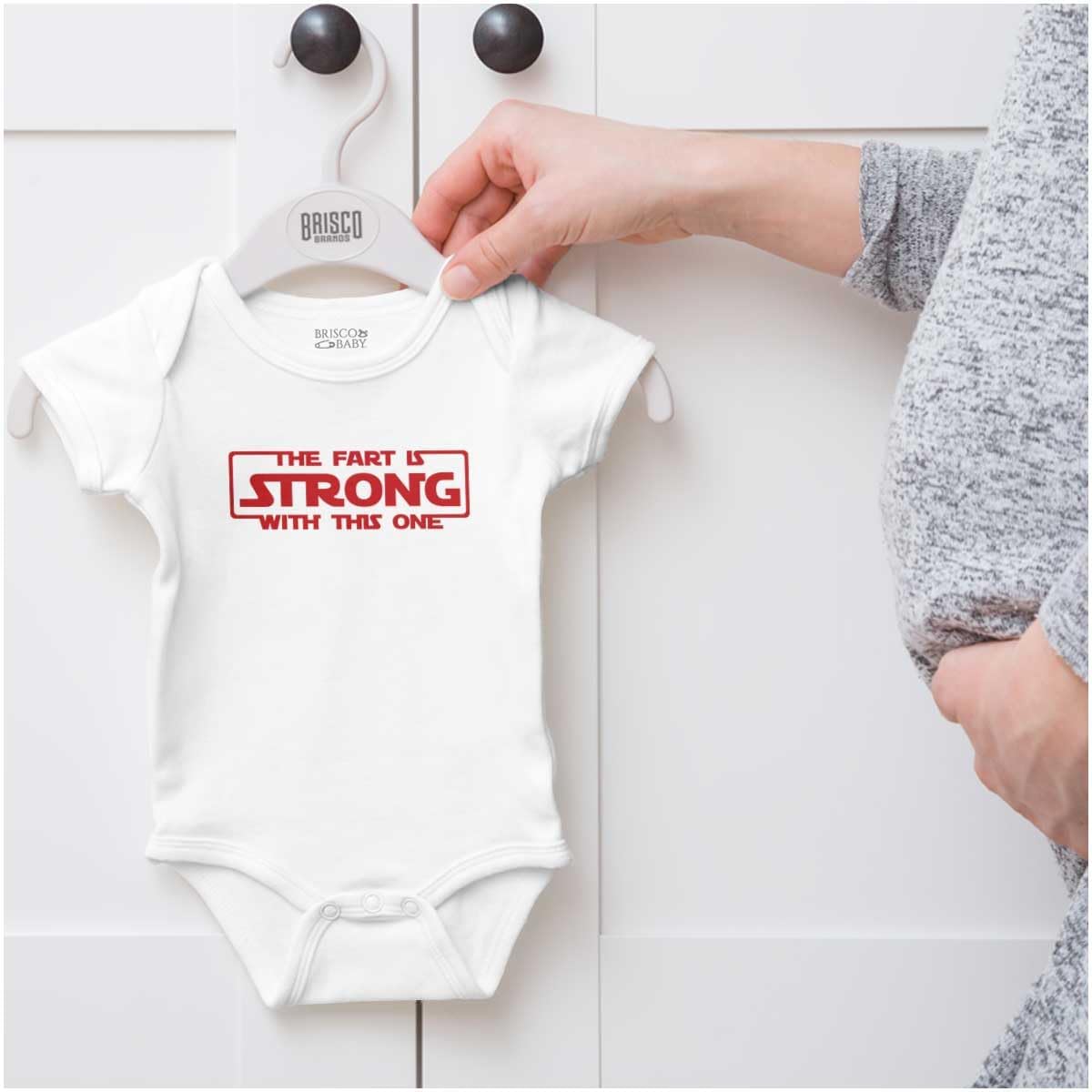Brisco Brands Strong With This One Retro Space Baby Romper Boys or Girls