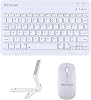 Microcase Samsung S10 FE ile uyumlu Türkçe Bluetooth Klavye+Mouse+Tablet Standı Beyaz AL5166