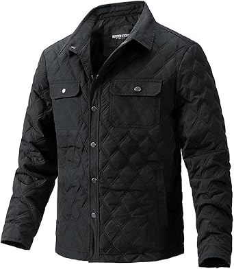 Winter Jackets for Men Puffer Jackets Lightweight Quilted Jackets Slim Fit Casual Long Sleeve Insulation Warm Jackets