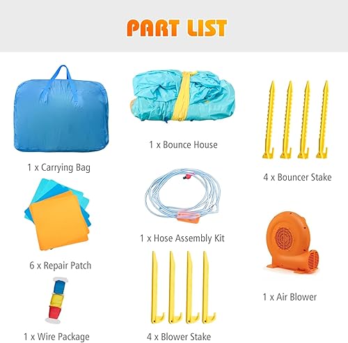 Miniatura 6 de BOUNTECH - Tobogán acuático inflable para niños y adultos, parque de toboganes acuáticos gigante para diversión al aire libre con piscina para