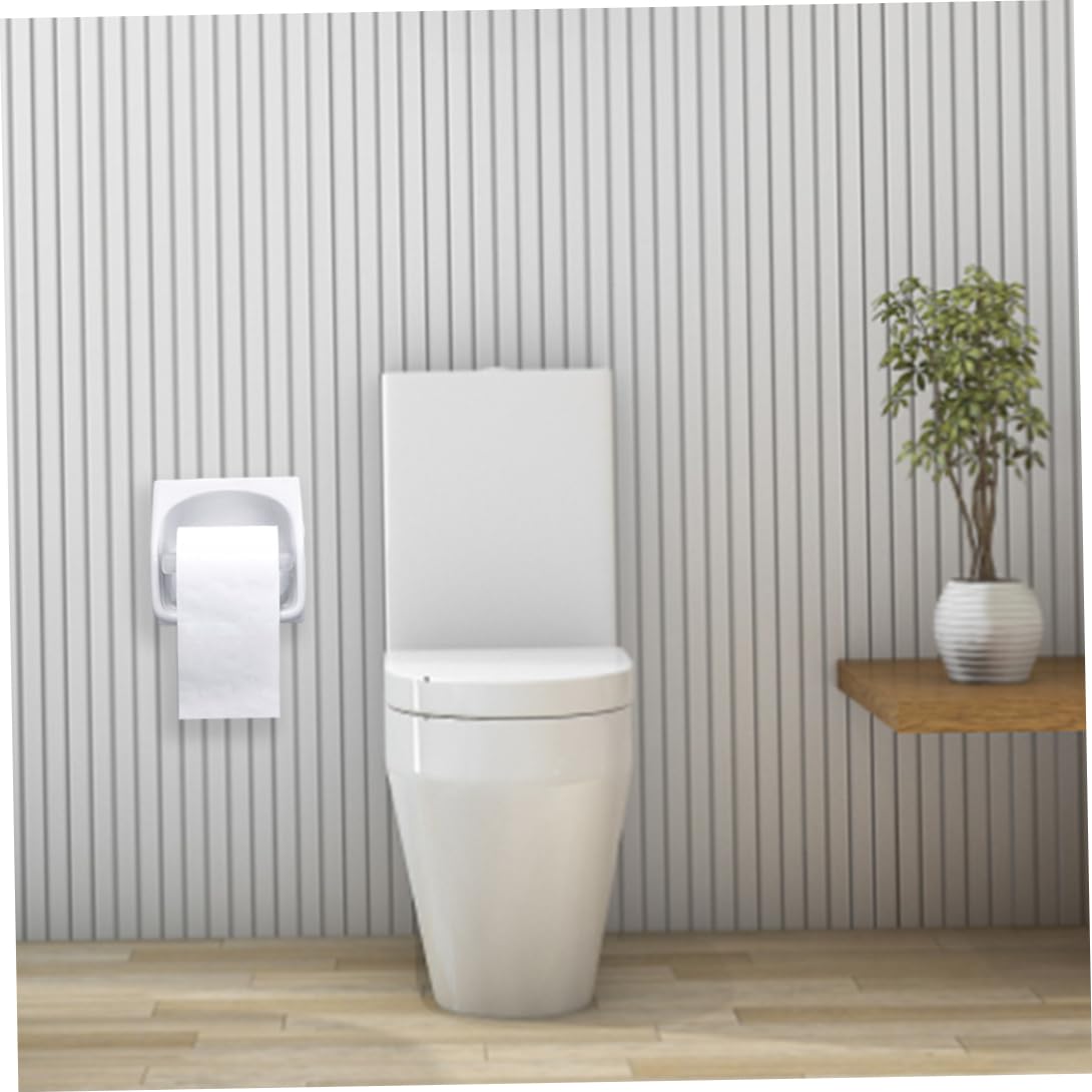 Rulli Portarotoli Porta Carta Igienica, 2 Rotoli di Carta Igienica, Rotolo di Plastica per Carta Igienica, Rullo di Ricambio Portarotolo Bagno Caricato a Molla, Facile Installazione (Punta Bianca