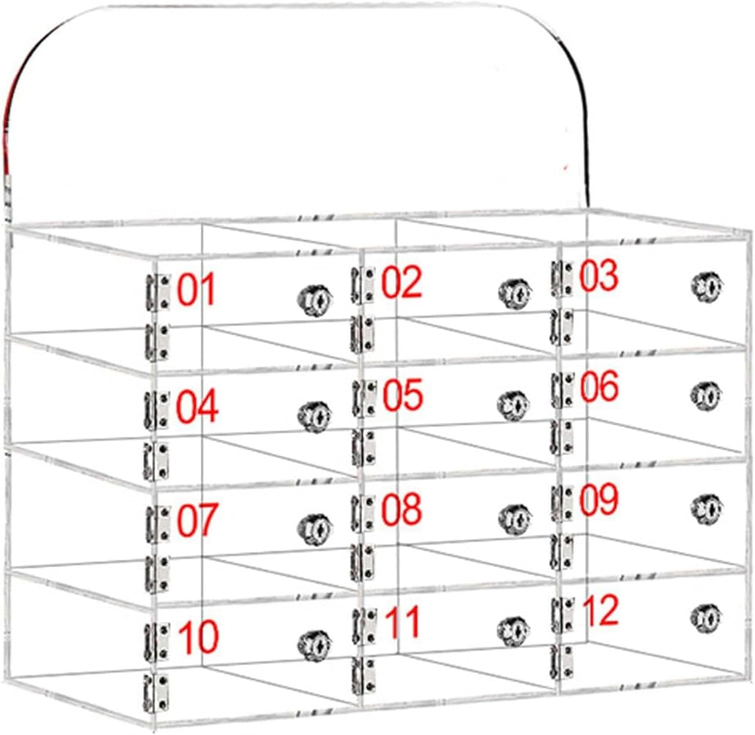 Mobile Phone Storage Box Transparent Acrylic Mobile Phone Security Locker with Key,Acrylic Cell Phone Storage Locker - Clear Wall-Mounted Cabinet with Locks & Keys for 12 Phones - Ideal for