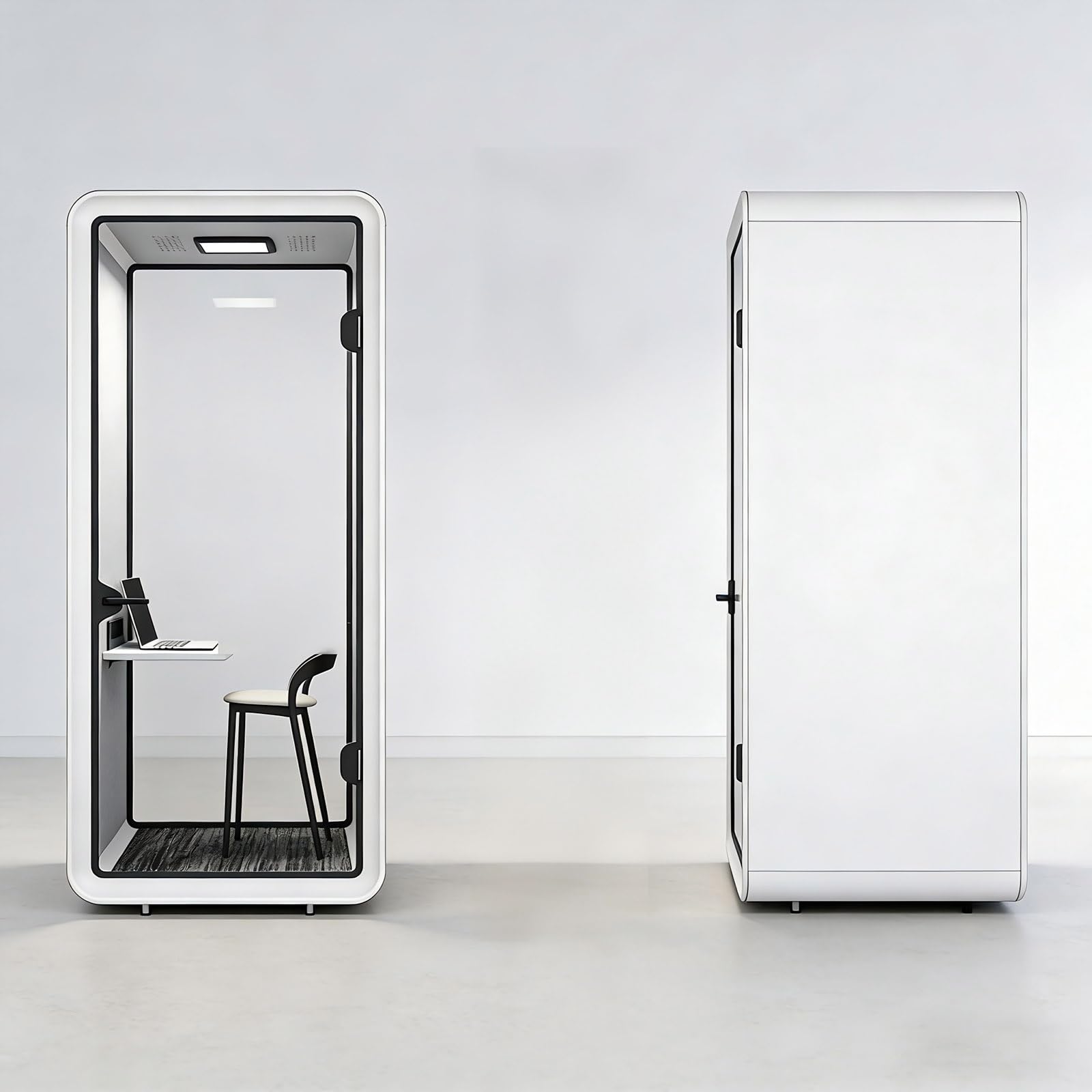 Cabina modulare insonorizzata, multifunzione per musica e ufficio, cabina acustica con illuminazione a LED di ventilazione e robusta scrivania integrata