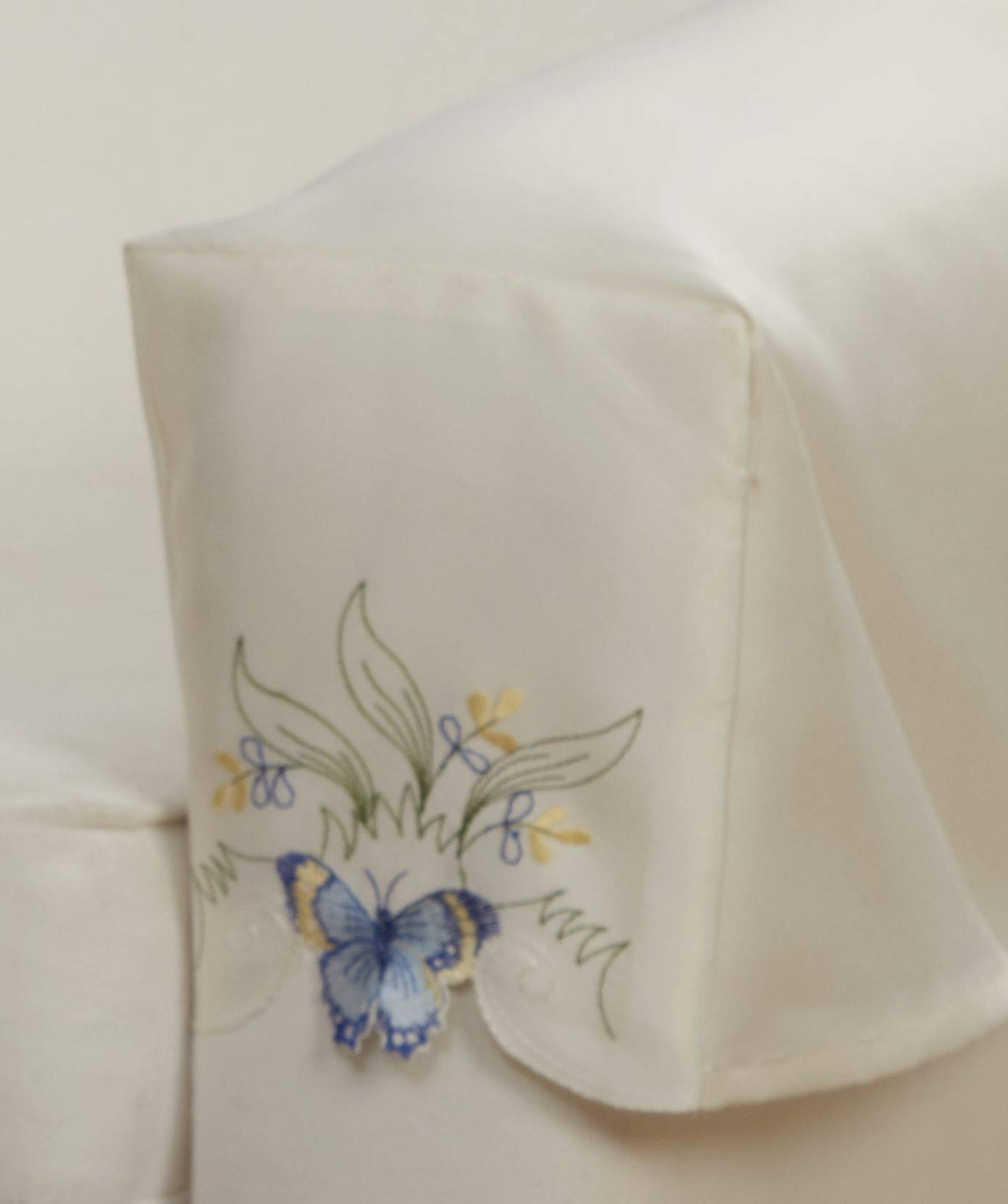 Emma Barclay Butterfly Embroidered Table Cloth in Blue - 36x36 (91x91cm)