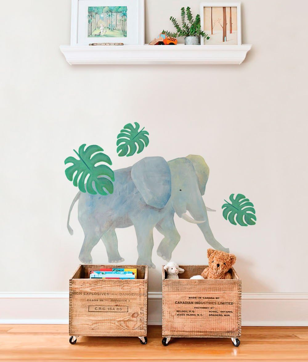 Wild Animals, Tropical Leaves Wall Sticker - Tiger - by Simple Shapes