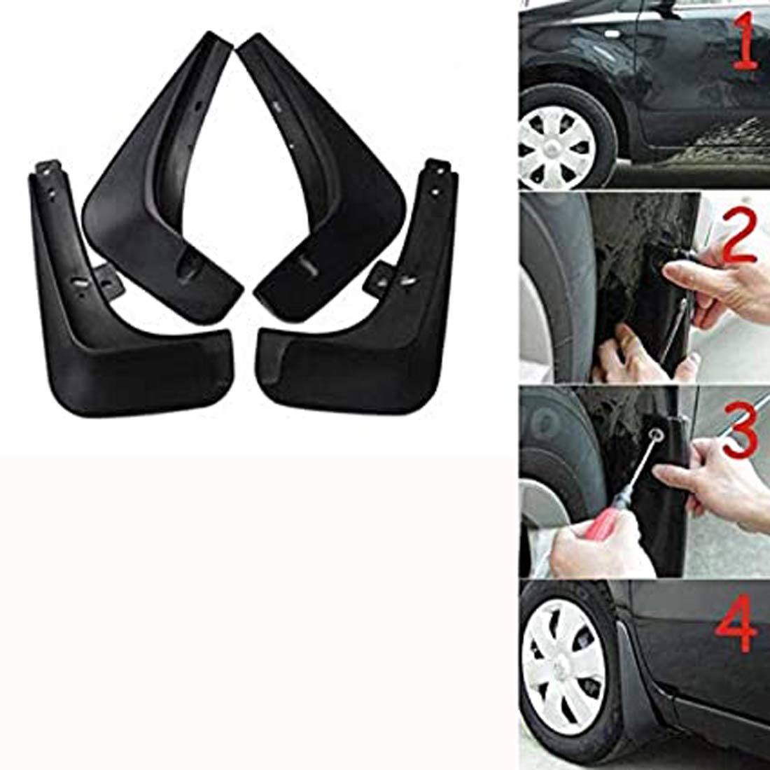 GS Grow n Shine Quality Car O.E Type Mud Flaps Mud Guard Maruti (Maruti Eeco)