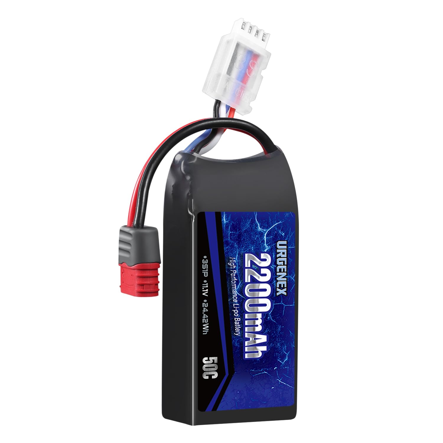 URGENEX 3S Lipo Battery 11.1V 2200mAh 50C with T Plug High Discharge Rate Upgrade RC Battery Accessories Compatible with H16GT H16DR H16BM H16 RC Car Trucks and Most 1/14 1/16 Scale RC Cars 1Pack