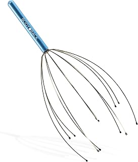 Body Back Scalp Massager - Relaxing Head Scratcher with 12 Flexible Wires for Stress Relief & Gentle Tingling (Blue)