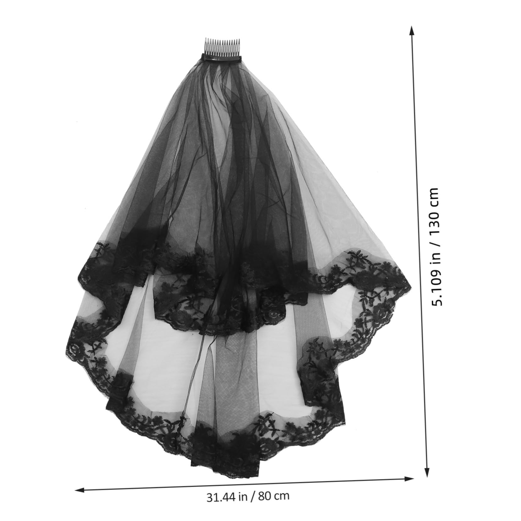 SHINEOFI Halloween Brautschleier Gothic Spitze Damen Kapelle Gefälschter Gast Brautschleier Farbstoff Stoff CD Turner Hochzeitsschleier Braut Kostüm Dekoration Haarschmuck Schleier