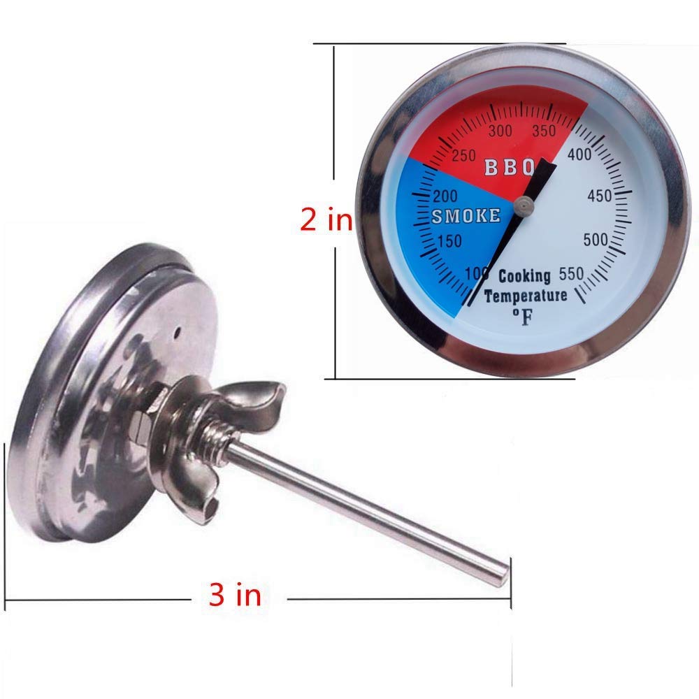 2 Inch Barbecue Charcoal Grill Smoker Temperature Gauge Pit BBQ