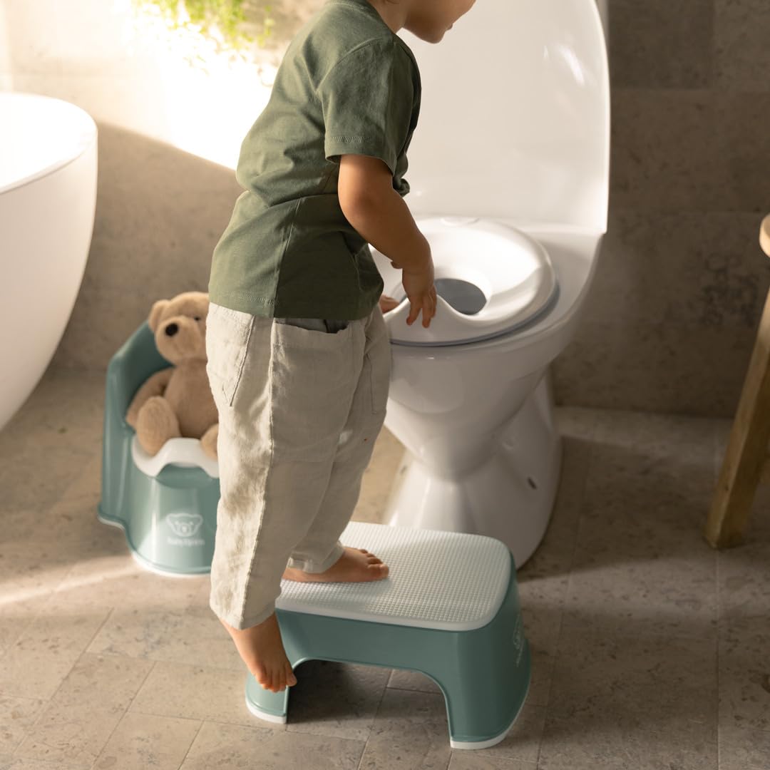 Bundle of BabyBjörn Orinal Sillón, Verde profundo/Blanco + Taburete para Niños, Verde profundo/Blanco