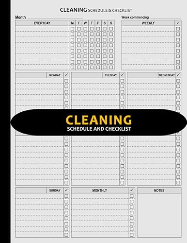 Cleaning Schedule and Checklist (Customizable): Blank Daily Weekly and Monthly House Cleaning Schedule Planner and Organizer | Suitable for Household ... Catering Business, Cafe, etc. - 8.5" x 11"