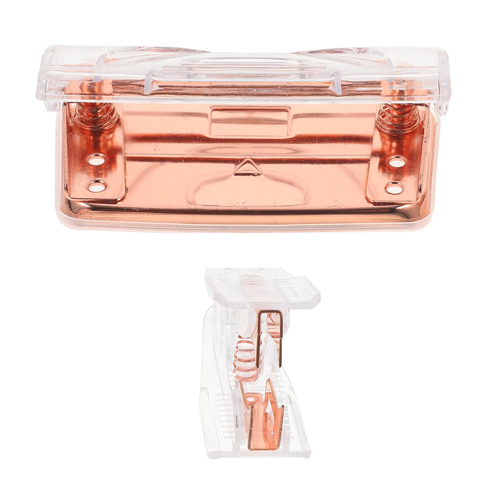 Lurrose 5 Sätze Transparentes Rosegoldenes Heftgerät Locher Tragbarer Heftklammerentferner Elegante Büroaccessoires für Effizientes Arbeiten