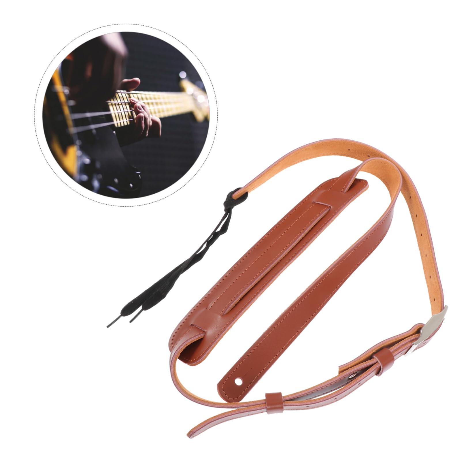 elegante cinturón de guitarra correa guitarra acústica guitar strap guitarras correa de guitarra clásica correa de guitarra creativa cinturón de instrumentos Cuero Brown