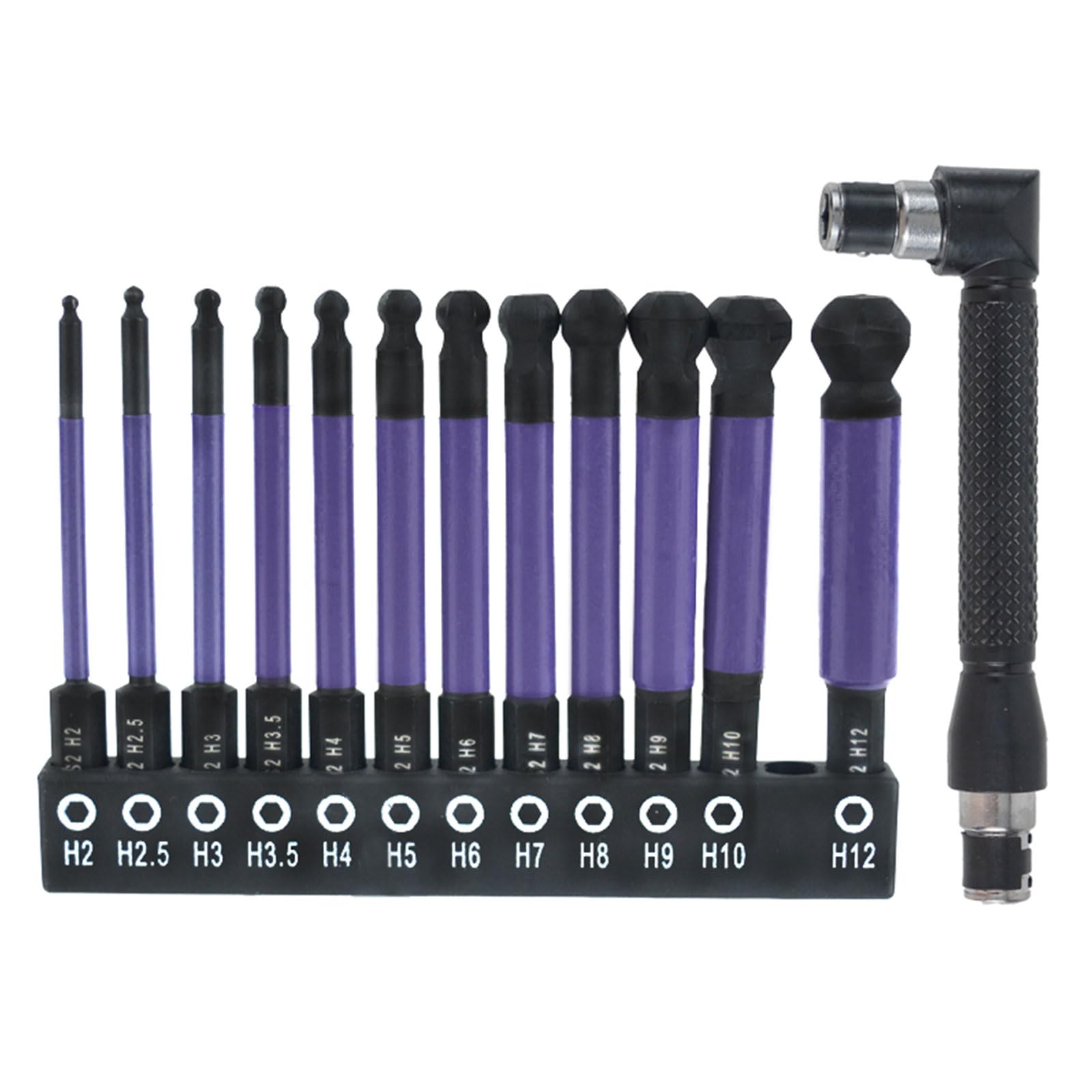 Kalttoy B 12Pcs Allen Wrenches Drill It Set All Head Screwdriver It Set 1 / 4Inch Hexagonal Shank Hexagonal Maintenance Tool Steel