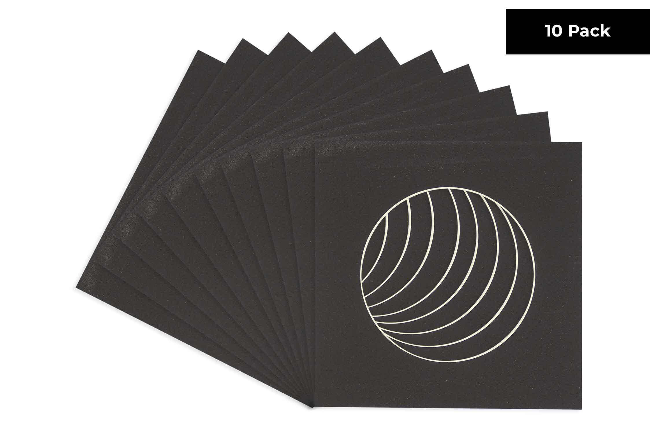 CountryArtHouse Black Acid Free 13x13 Circle Picture Frame Mat with White Core Bevel Cut for 9x9 Pictures - Fits 13x13 Frame - Pack of 10 Matboards