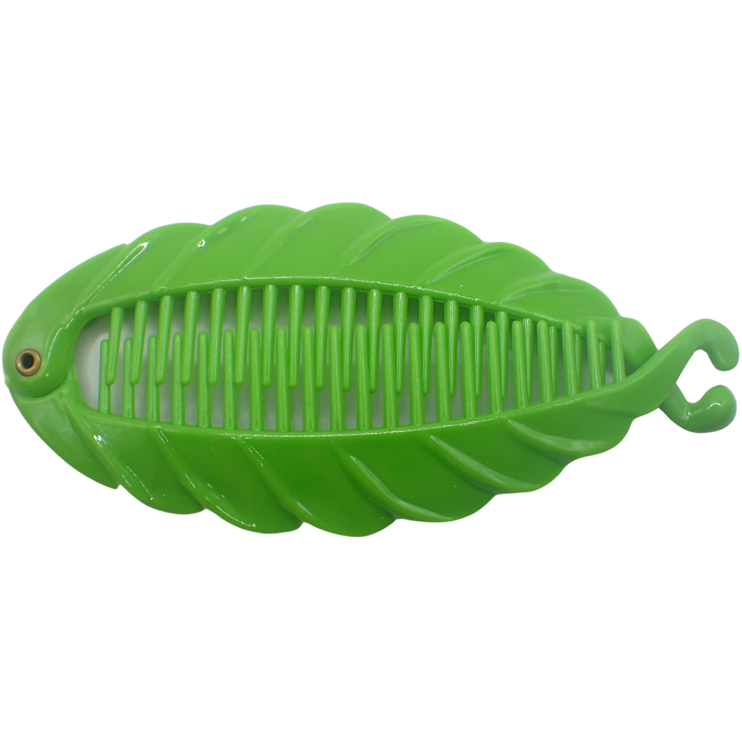 Topkids Accessories Hair Banana Clips Banana Fish Women Ladies Girls Kids Long Thick Wide Tooth Comb Pins Light Double Grippers Styling Products (Green Ribbed Banana Fish Clip 14cm 5.5")